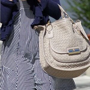 Luxury Coach Kristin Pinnacle Woven Leather Satchel Bag 19341 MSRP $1,200 - NWT!